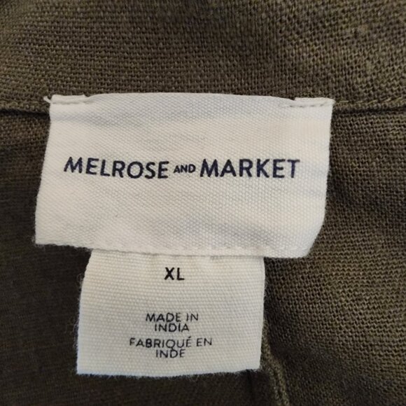 Melrose and Market Crop Linen Blend Blazer NWT Green XL - Picture 6 of 11